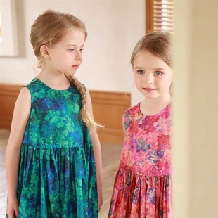 女童度假穿搭海边连衣裙高级感女大童女孩夏装多巴胺风女装2024夏