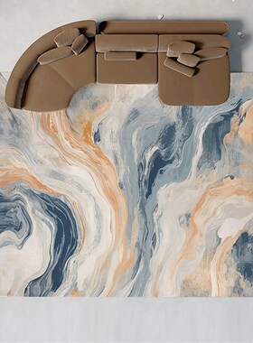 侘寂风地毯客厅北欧极简轻奢大理石纹卧室高级感现代简约客厅地毯