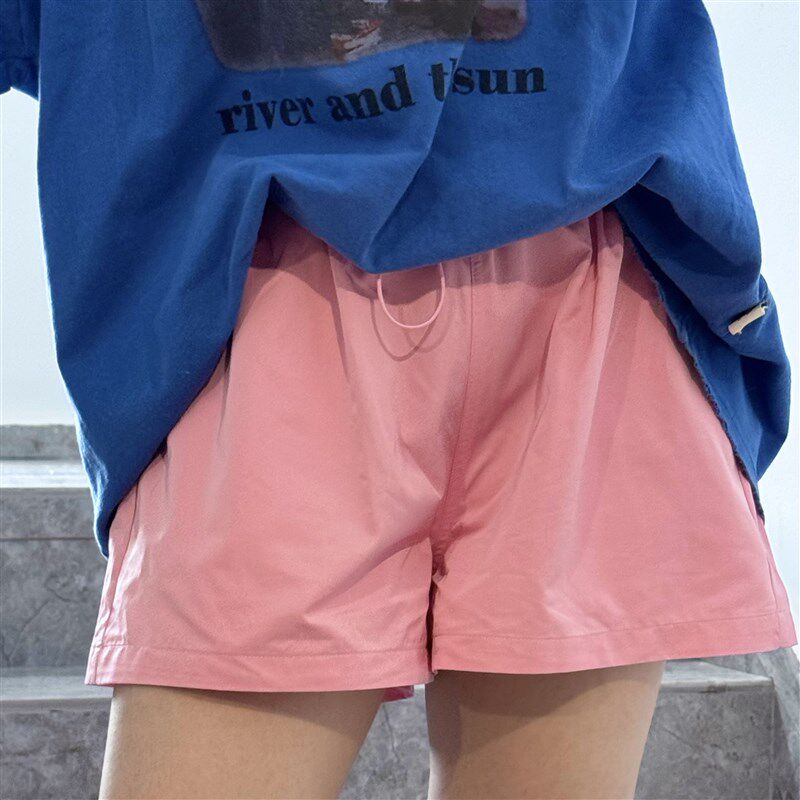 【缤纷律动】休闲短裤女2025夏季松紧腰运动宽松糖果色纯棉短裤潮