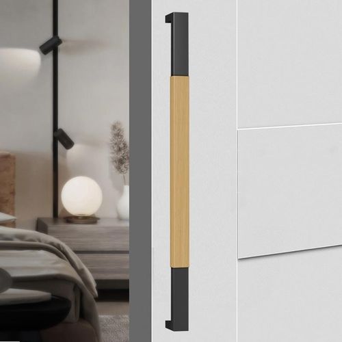 中式大门把手玻璃门拉手实木雕刻LOGO门拉手有框门不锈钢把手定制