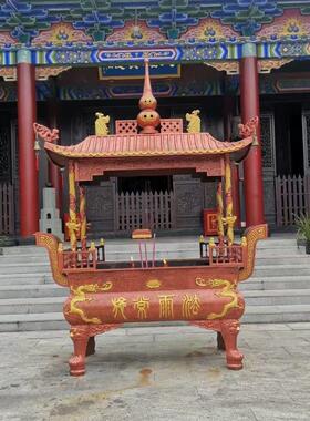 寺庙烧香炉铸铁大香炉宗祠户外长方形香火炉插香炉天地炉铁香炉