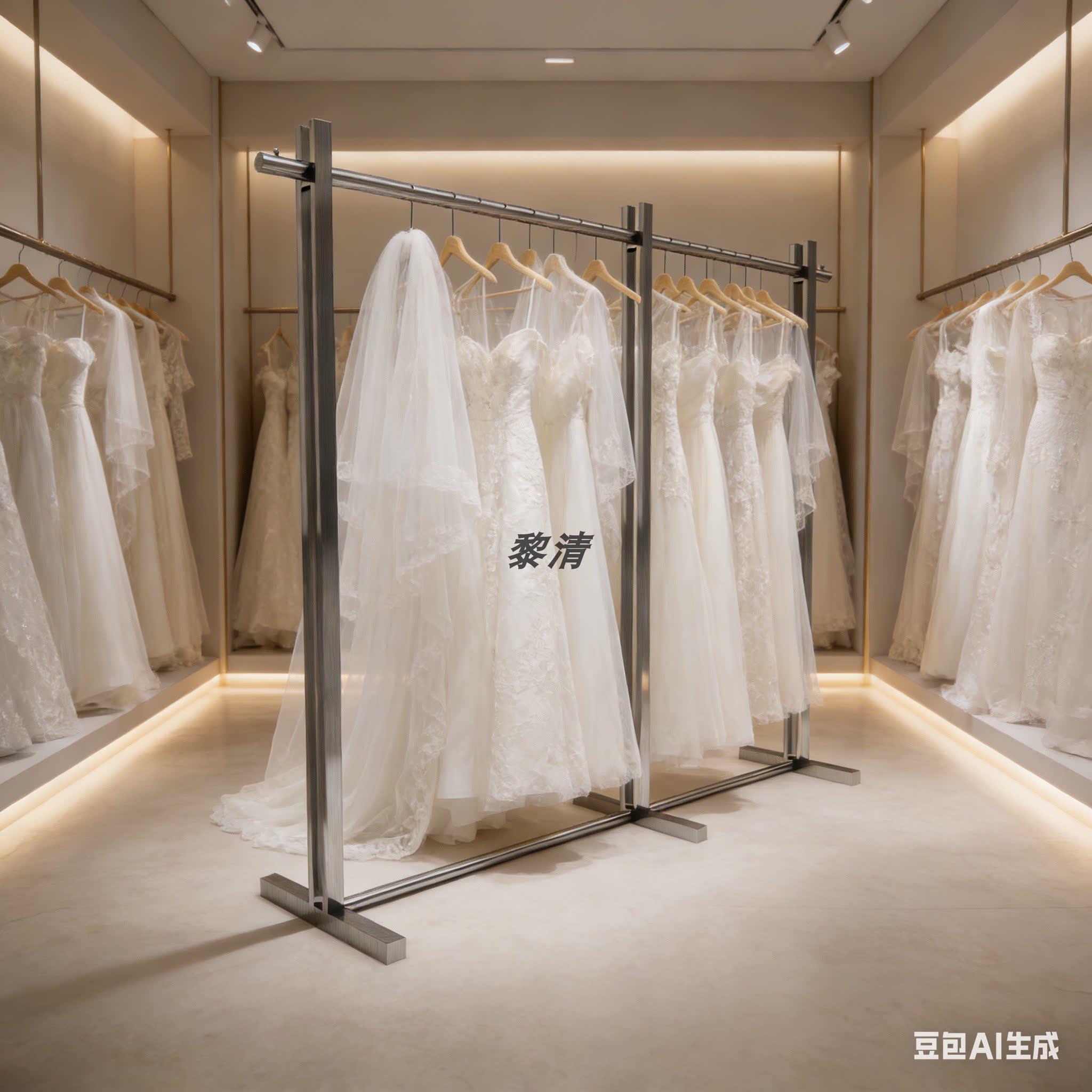 服装店展示架落地中岛架不锈钢拉丝婚纱陈列架男女装加厚衣服架子