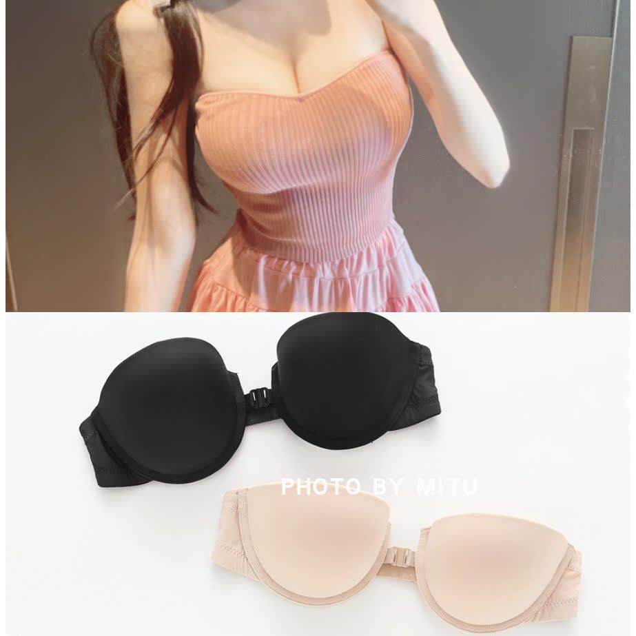 夏季新款加厚外扩聚拢前搭扣礼服婚纱上托无肩带文胸内衣