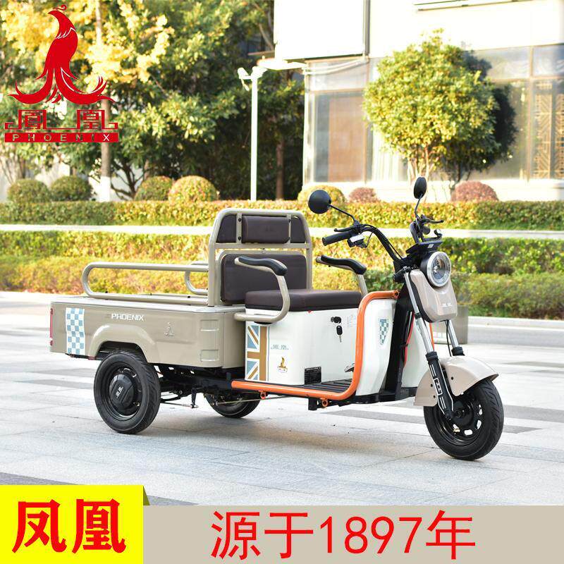 凤凰电动三轮车老人代步车电动车农用拉货送货载重大功率电动车