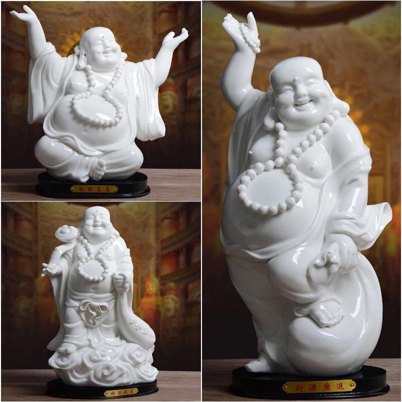 景德镇陶瓷弥勒佛像摆件招财工艺品客厅家居摆设礼品白瓷器大肚佛