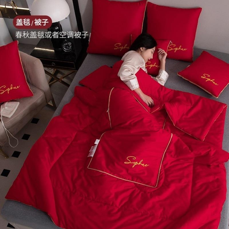 2024新款高档全棉抱枕被子二合一沙发午睡两用多功能车载四季枕头