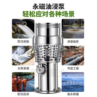 永磁变频潜水泵海水养殖6寸8寸耐腐蚀大流量轻Q便灌溉380v农用