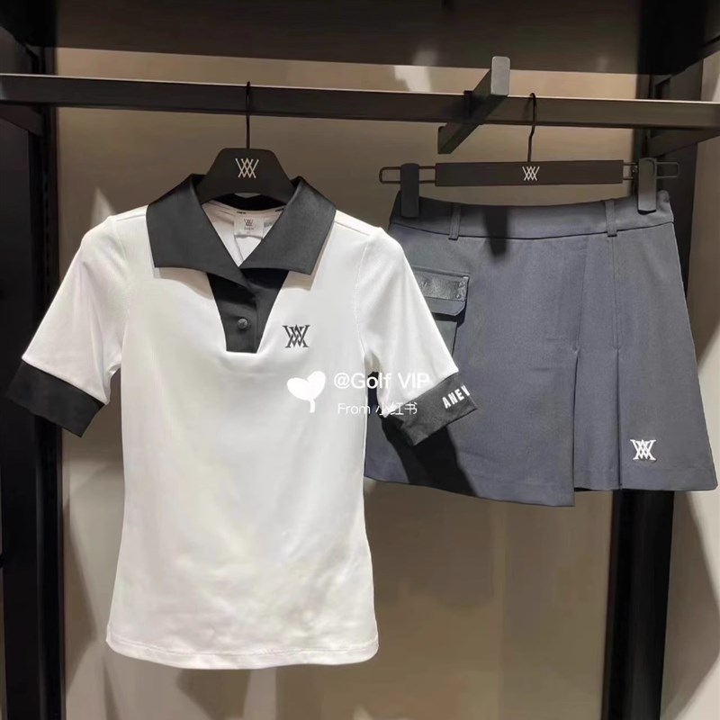 高尔夫女装高腰速干Ap字防走光短裤裙短袖 户外韩版运动休闲套装