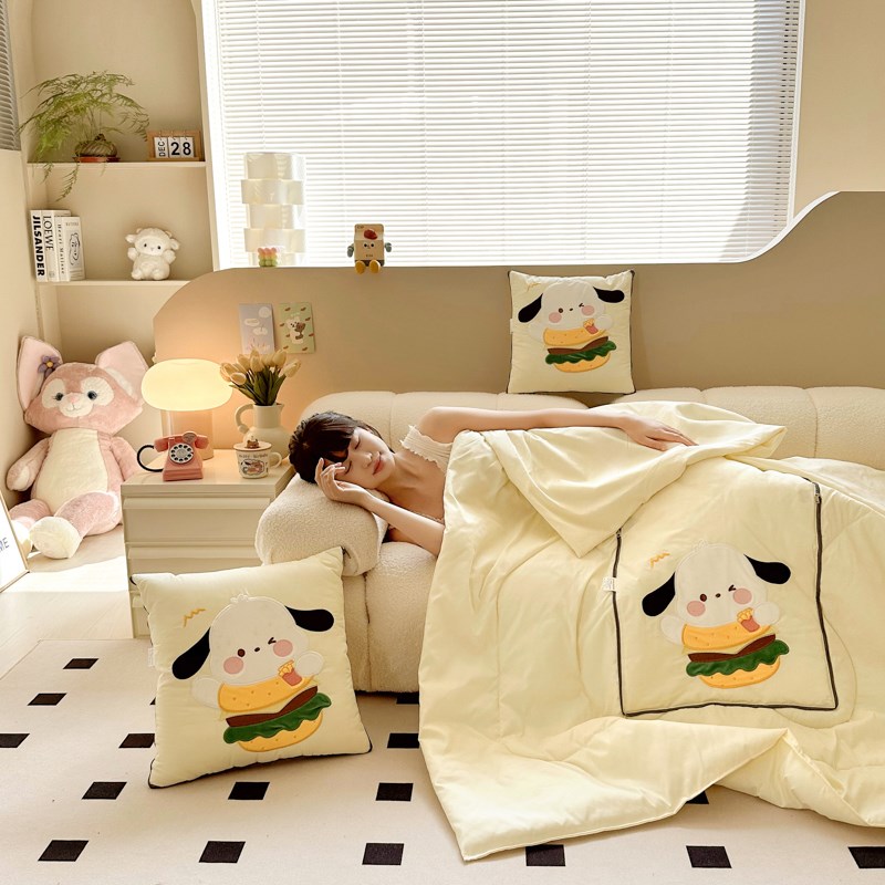 爆款刺绣抱枕被子两用车载毯子二合一午睡车内折R叠枕头空调夏凉