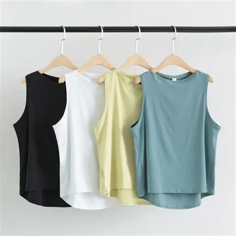 专业瑜伽服女宽松t恤外穿跑步健身上衣透气背心无V袖运动罩衫夏季