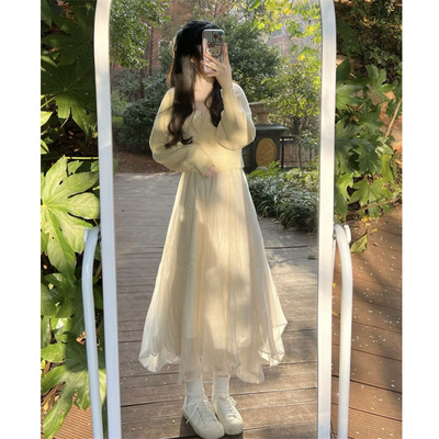 白色纱裙a半身裙女仙女裙子气质超仙森系网纱裙显瘦春装小众春秋