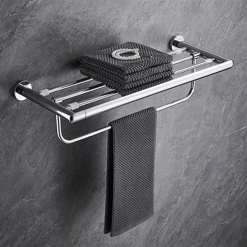 卫生间浴巾架可j活动挂杆壁挂式浴室毛巾置物架墙上卫浴挂件套装