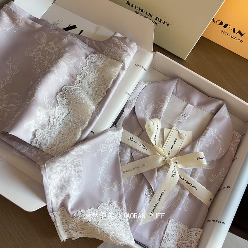 三八妇女节母亲节生日礼物送婆婆妈妈闺蜜睡衣礼盒女真冰丝甜美春