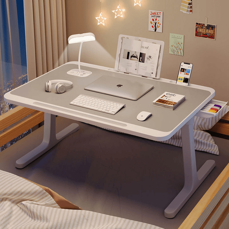 可折叠可升降床上小桌子宿舍学习书桌笔记本电脑桌懒人桌飘窗桌板