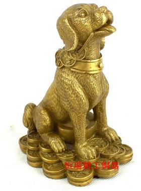 纯铜金钱狗补西北缺角铜狗聚宝盆家居装饰工艺品桌面礼品办公室摆