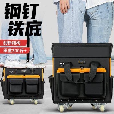 常胜客多功能维修电工帆布单肩拉杆式3D电子显微镜收纳工具箱包
