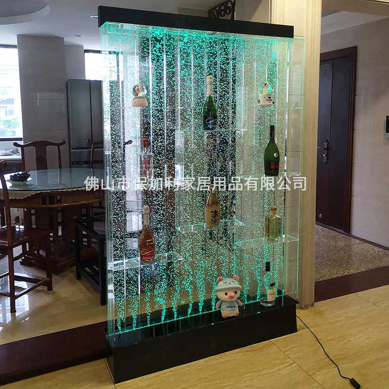 水幕墙酒柜屏风客厅鱼缸 装饰玄关隔断流水墙 亚克力气泡墙加湿墙