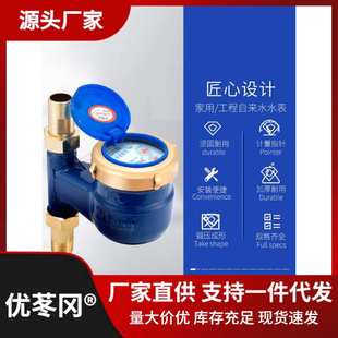 自来水水表4分6分1寸家用立式 旋翼式 水表公寓出租DN15机械防倒转