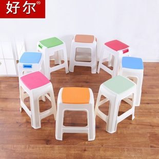 胶登板凳简约 熟胶塑料凳子加厚家用客厅餐桌高凳可摞叠经济型时尚