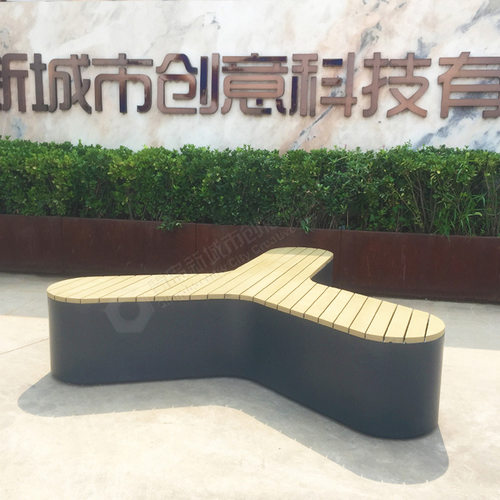 户外座椅景区园林商场公园休闲椅创意简约三角不锈钢座凳新款