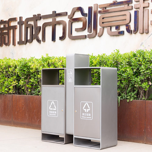 户外不锈钢分类垃圾桶金属商场市政小区果皮箱垃圾箱厂家