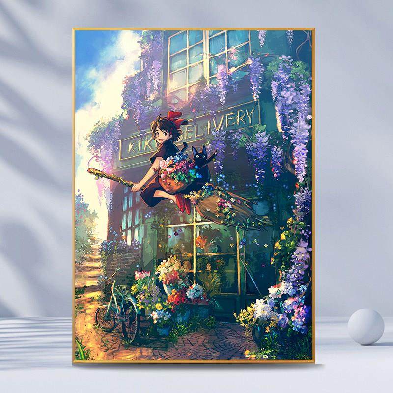 卡通女孩钻石画2024新款紫藤花风景手工点贴钻十字绣客厅卧室满钻,居家布艺,钻石绣,淘宝优惠券,粉丝福利购,淘宝优惠卷