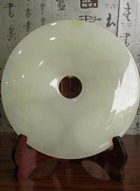 天然玉石摆饰玉扣玉器璧平安扣玉石摆饰家居玄关饰品乔迁礼品摆件