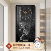 现代轻奢钟表挂钟客厅家用时尚 简约大气玄关装 饰画电子钟挂墙百搭