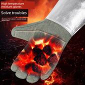 耐高温手套500度1000度隔热防火阻燃工业耐磨加厚五指防烫手套