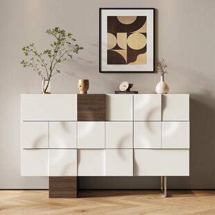 轻奢客厅实木斗柜入户玄关柜意式餐边柜现代简约卧室储物柜抽屉柜