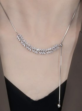 轻奢小众水晶麦穗可调节项链高级感时尚设计感锁骨链气质颈链配饰