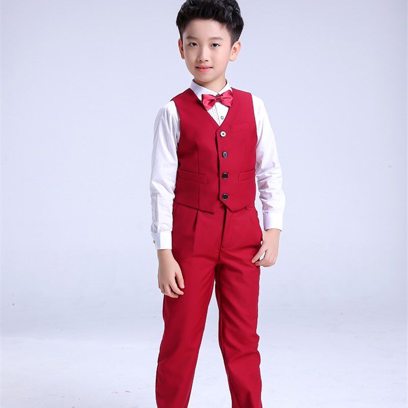 儿童背带裤演出服中小学生大合唱男女童朗诵表演主持人礼服蓬蓬裙