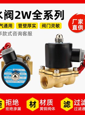全铜常闭电磁阀水阀220v不锈钢气阀 2W02C5-08/2W160-15/2W250-25