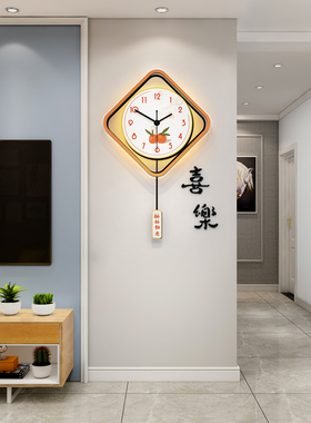 时尚创意钟表挂钟客厅家用时尚2024新H款简约大气时钟挂墙餐厅静