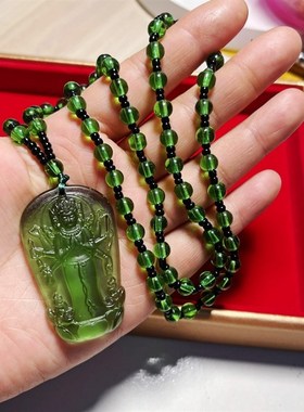 摩利磨利支天菩萨吊坠古法琉璃默利支天菩萨男女吊坠玻璃八臂观音