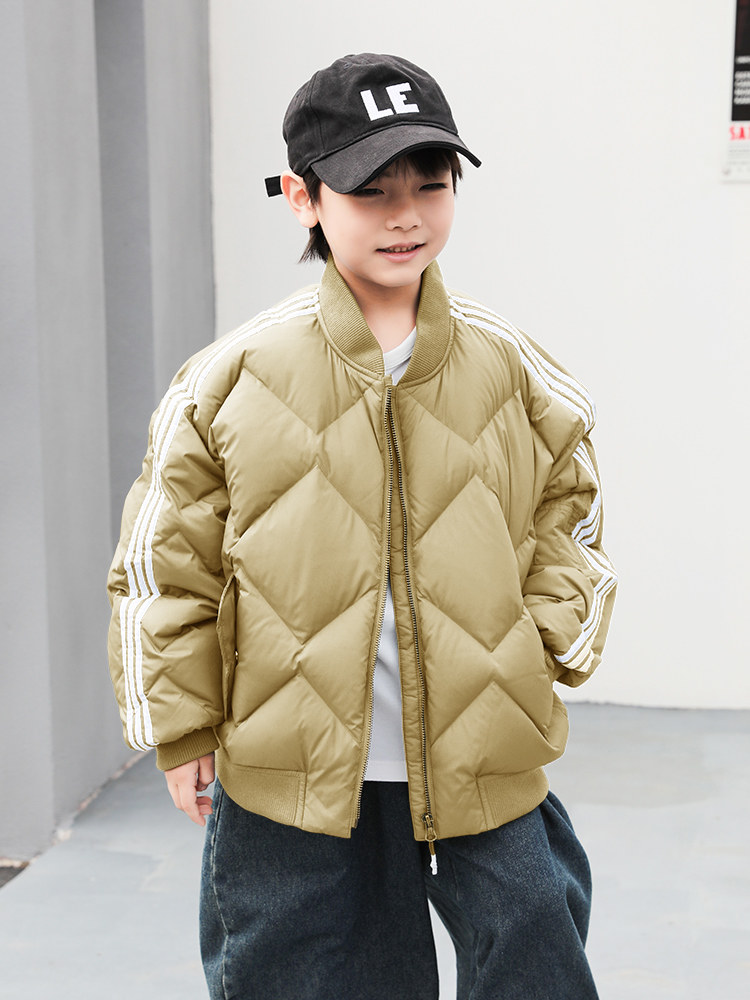 男童羽绒服短款2024冬季新款儿童羽绒服棒球衫外套亲子装潮23853
