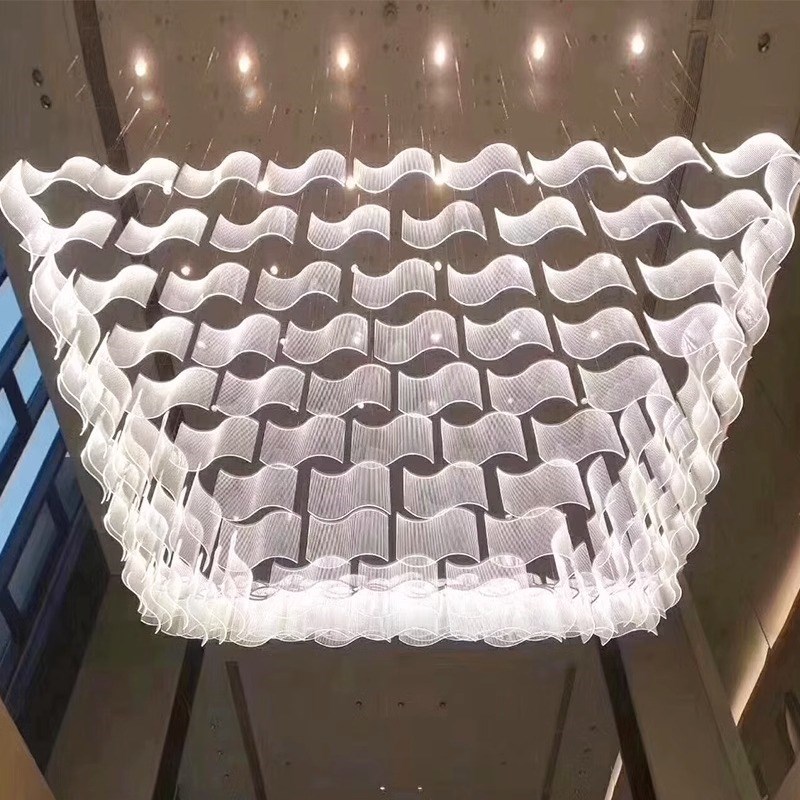 酒店大堂简约亚克力吊灯售楼部沙盘别墅定制个性创意工程装饰灯具