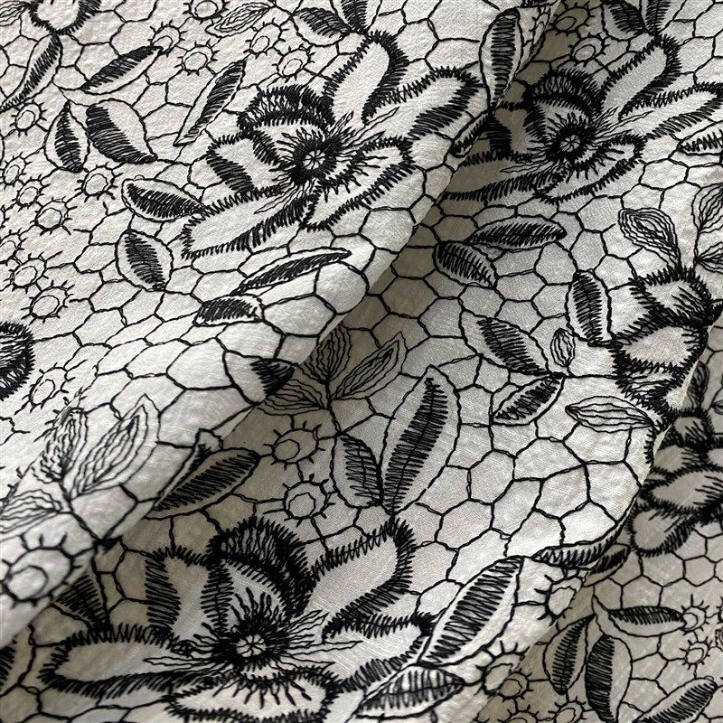 麻棉肌理色织底布 棉线精细绣花 连衣裙上衣裤子半身裙面料,纺织面料/辅料/配套,棉麻面料,淘宝优惠券,粉丝福利购,淘宝优惠卷