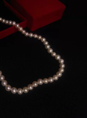 【珍珠】白色强光天然淡水无核项链手串正圆搭旗袍毛衣送长辈母亲