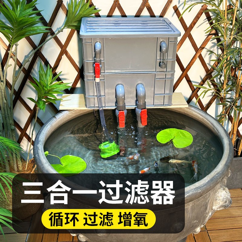 鱼缸过滤器制氧增氧水循环过滤一体机免换水生态瀑布X客厅家用水