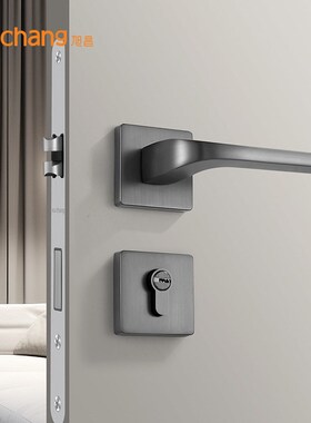 镍拉丝门锁室内卧室房间门锁门把手家用木门门锁通用型静音磁吸锁