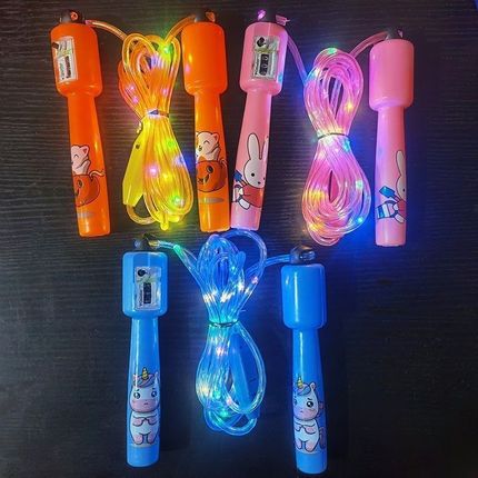 儿童计数长度可调节跳绳幼儿园小学生体育K运动宝宝卡通夜光水晶