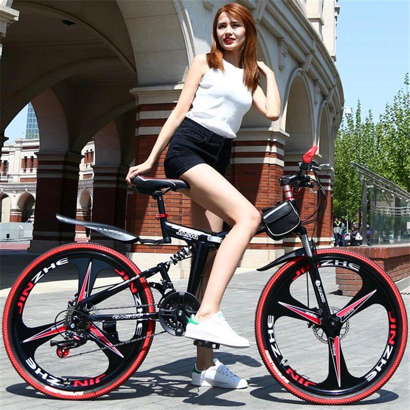 2022新款校园男女情侣网红3d自行车 2H4/26寸变速载人轻便折叠单