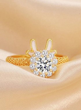 儿童戒指女童可旋转的小龙指环项链耳钉本命年生肖龙饰品新年礼物