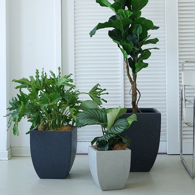 北欧简约水泥花盆客厅落地新款方形特大号创意绿植发财树盆栽盆器