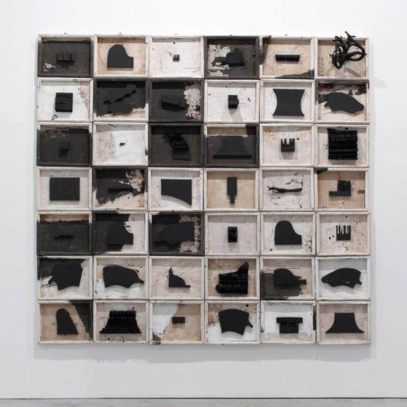 现代极简入户玄关方形装饰画立体手工雕刻实物画客厅沙发高端挂画