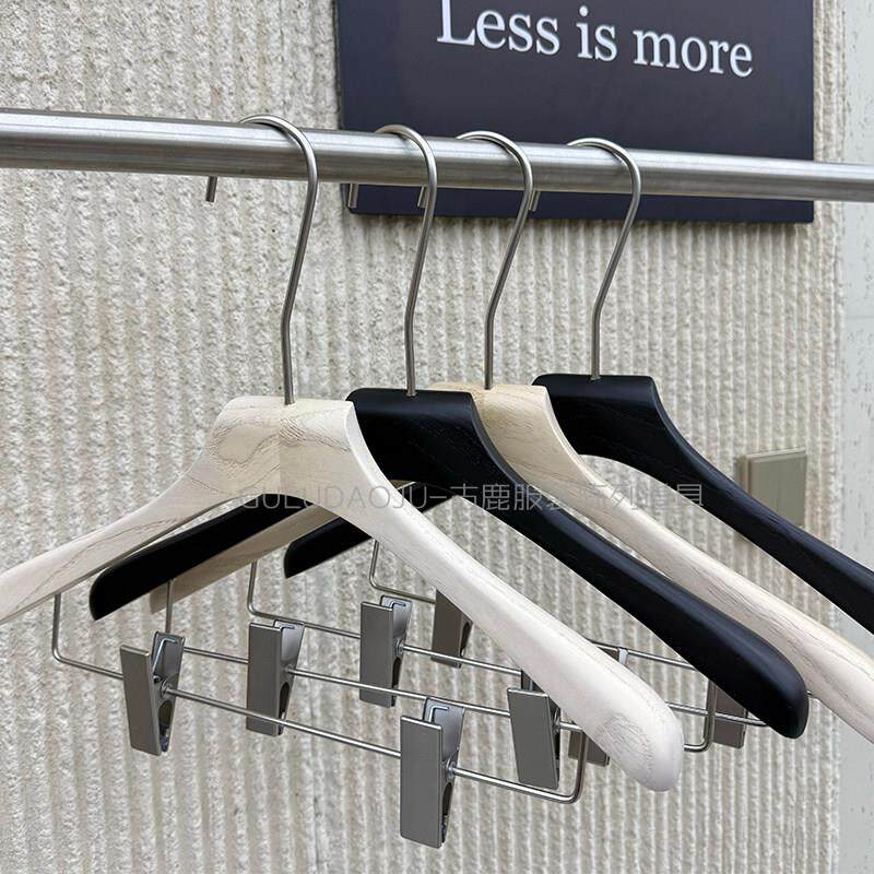 服装店衣架椿木防刮防滑高档无痕女装实木买手店专用婚纱衣架裤架