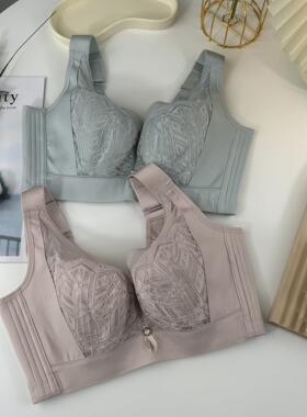 美容院薄款BCDE杯大胸显小有钢圈全罩杯大尺码调整型内衣矫正收副