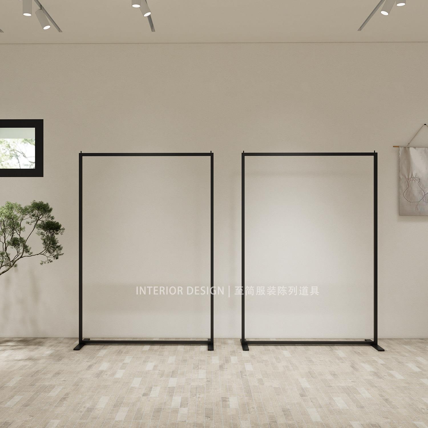女装店货架衣服架子服装店展示架亚黑色落地式可移动陈列架可定制