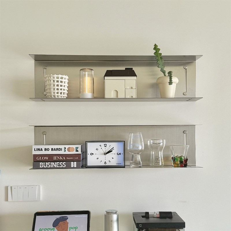 可定制墙上置物架客厅电视背景墙装饰架不锈钢墙面杯架挂墙展示架